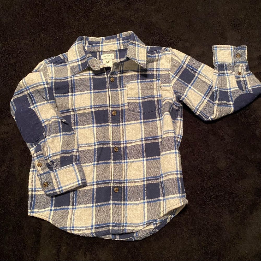 Navy and Gray Carters Flannel Button down